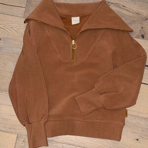 VARLEY Vine Zip-up Sweatshirt Small Toffee color NEW